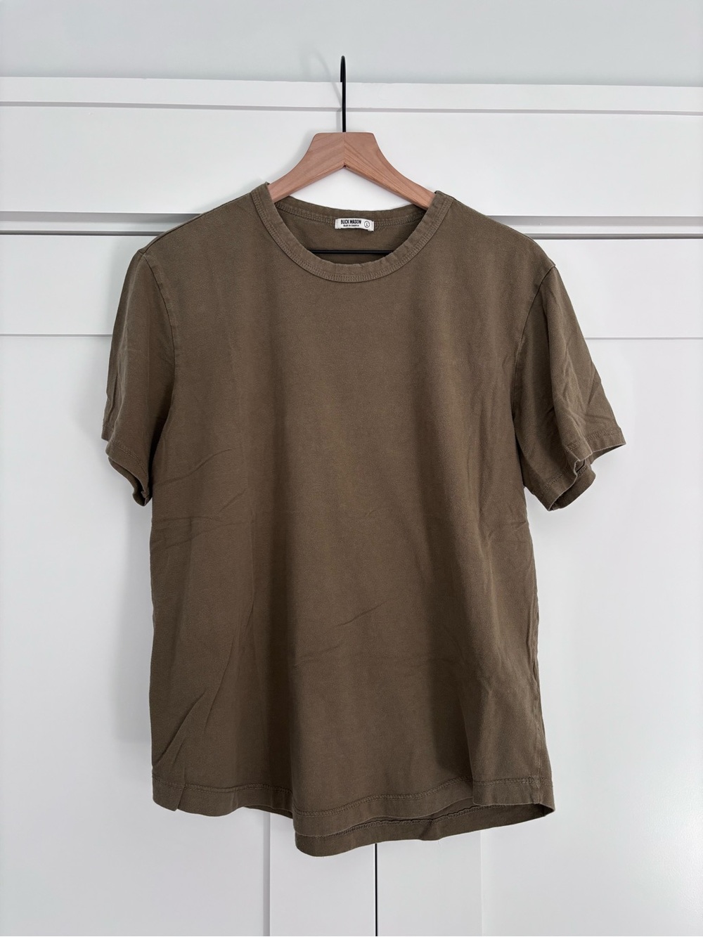 Buck Mason, Men's Crew Neck T-Shirt in Olive (2 of 2)